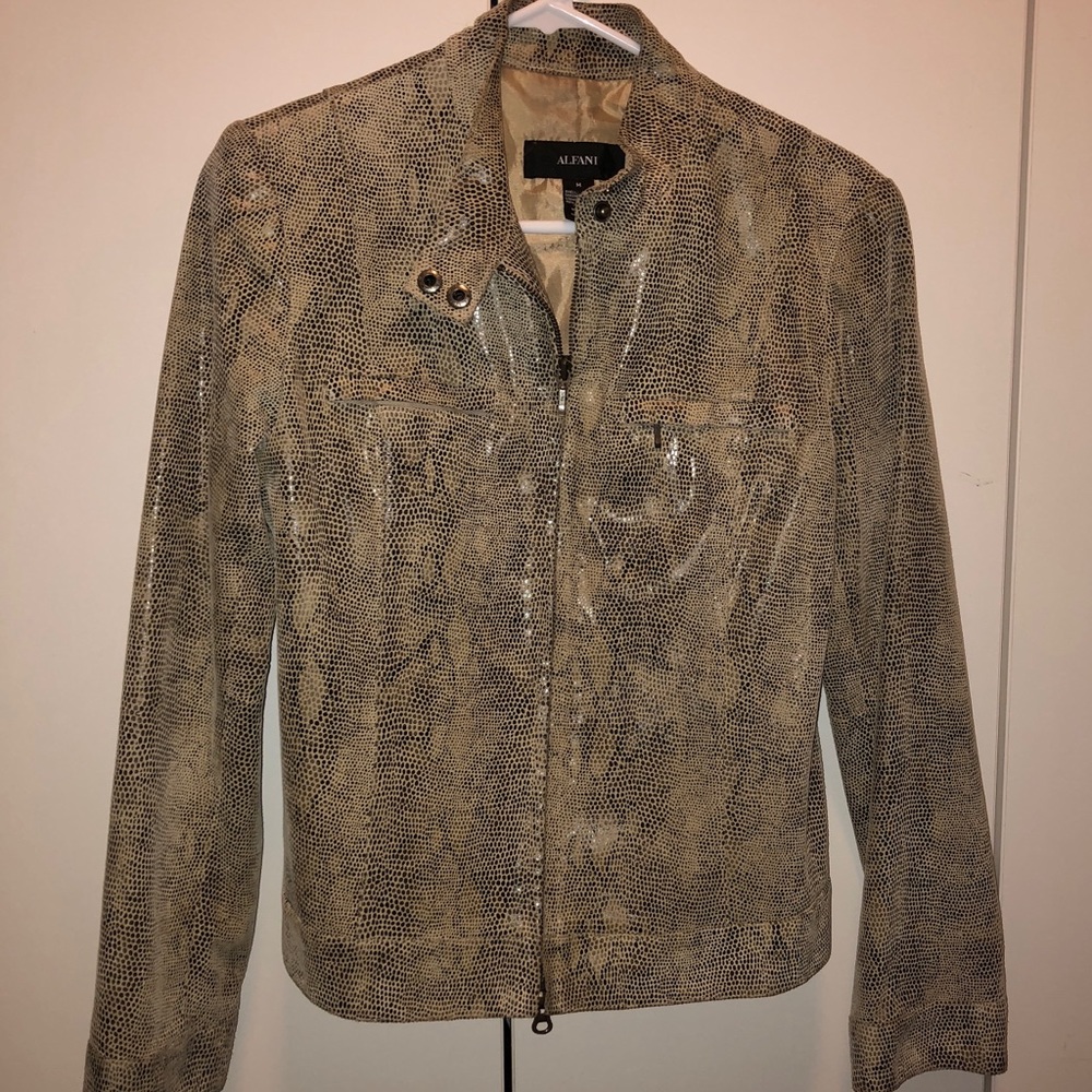 Snakeskin genuine leather jacket